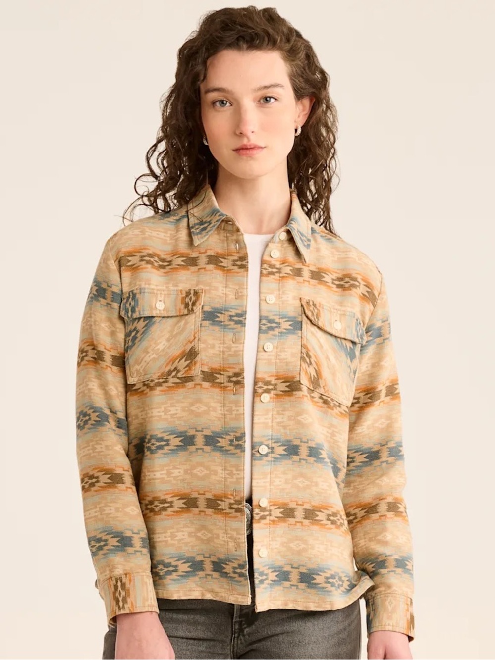 Pendleton Coastline Overshirt Aztec women’s shirt Large L 100% Cotton EUC